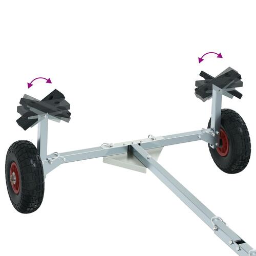 Bådtrailer med 2 Hjul - Foldbar og Justerbar - 160 kg Stål
