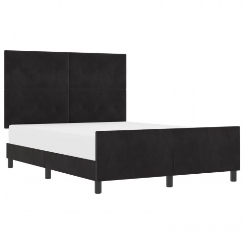 Sengestel Sort 140x190 cm Fløjl