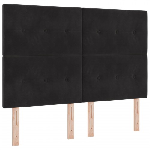Sengestel Sort 140x190 cm Fløjl