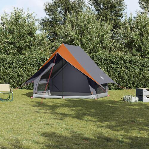 Camping Telt 3-personer Grå og orange Polyester 3-personer