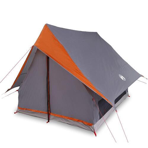 Camping Telt 3-personer Grå og orange Polyester 3-personer