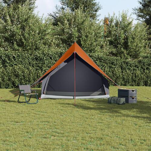 Camping Telt 3-personer Grå og orange Polyester 3-personer