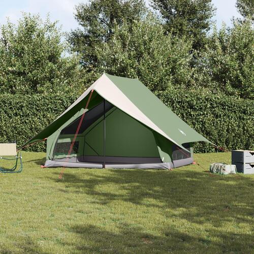 Camping Telt 5-Personer Grøn Polyester 5-personers Foldbart
