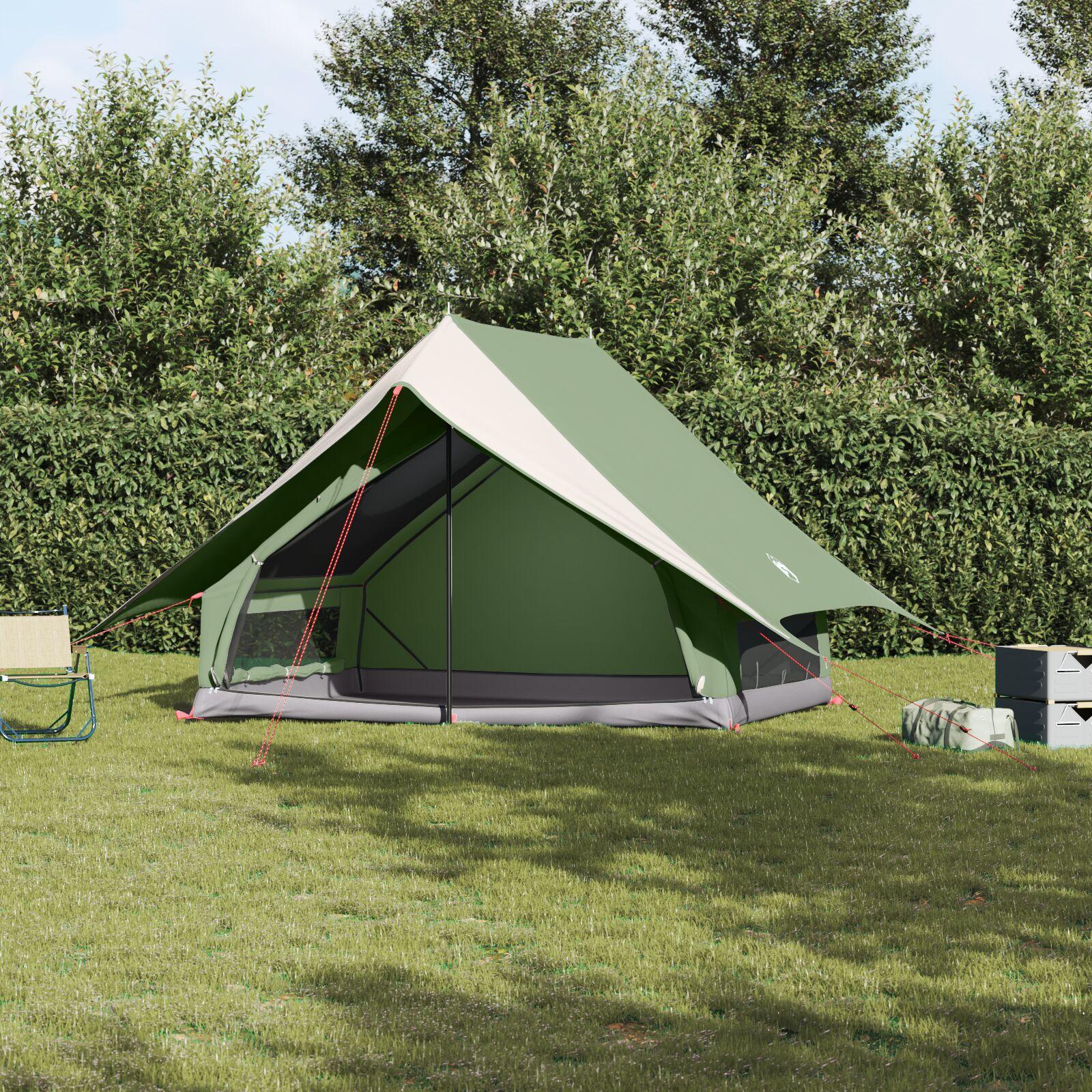 Camping Telt 5-Personer Grøn Polyester 5-personers Foldbart