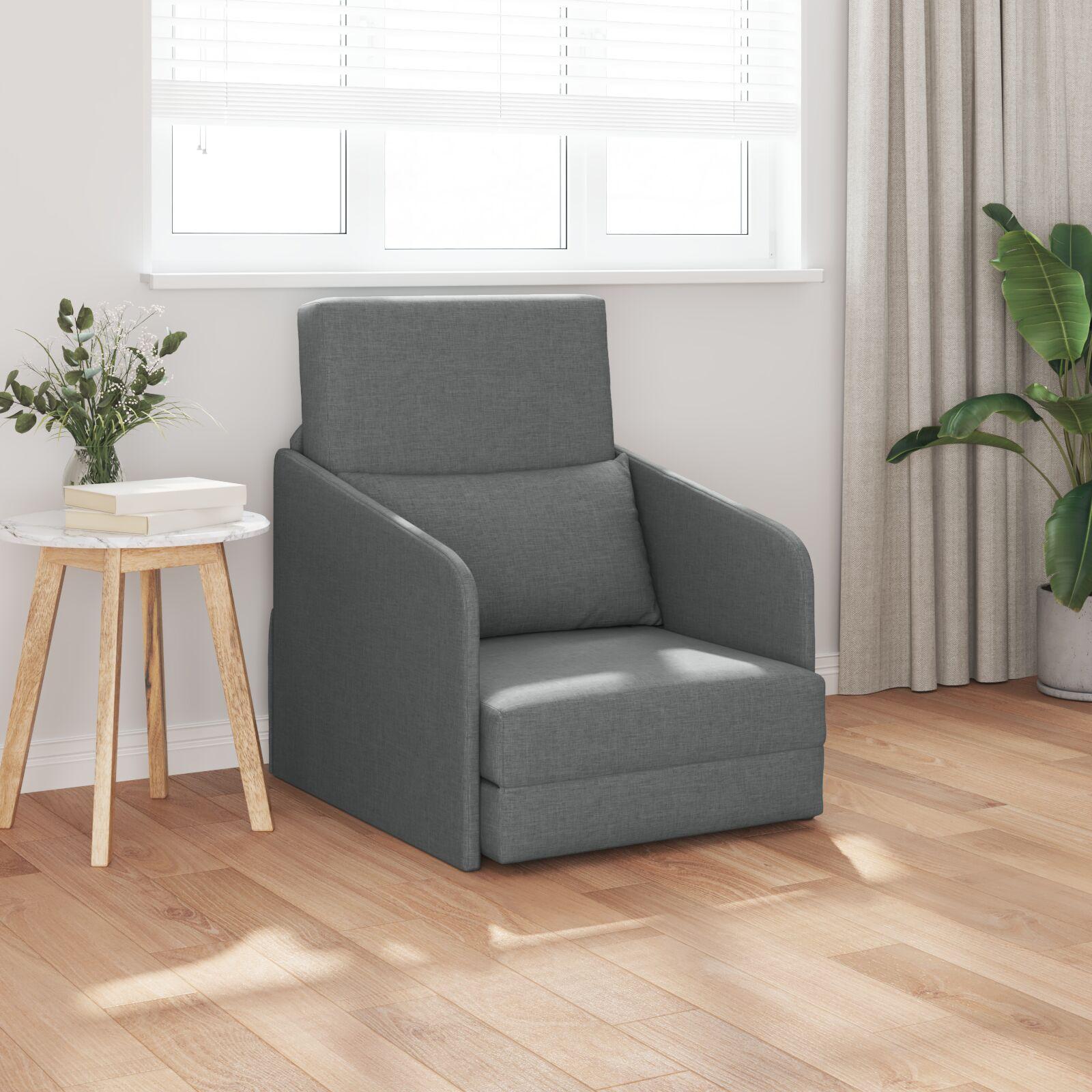 Sovesofa i stof - mørkegrå, 65 × 80 × 83 cm