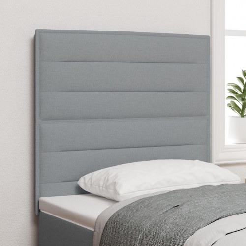 Sengegavl Linjedesign Lysegrå 100 cm Stof