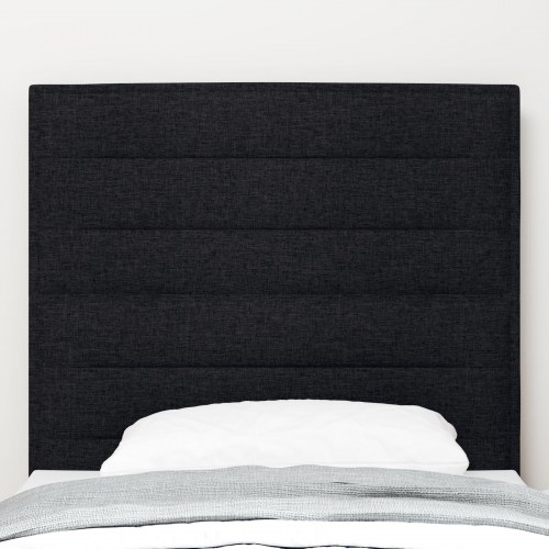 Sengegavl Linjes Design Sort 100 cm Stof