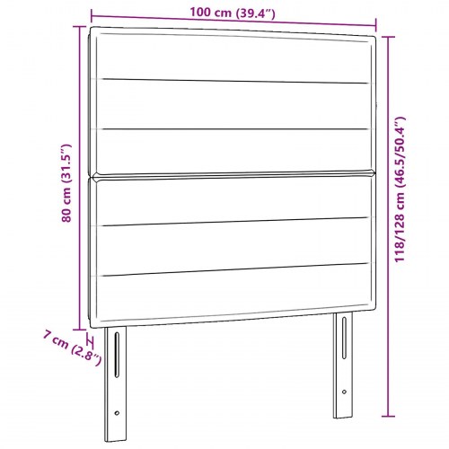Sengegavl Linjes Design Sort 100 cm Stof