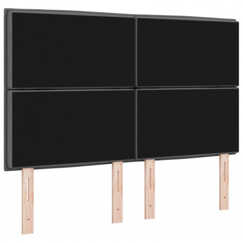 Sengegavl Linjer Design Mørkegrå 140 cm Stof