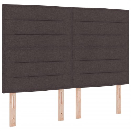 Sengegavl Linjer Design Mørkebrun 140 cm Stof