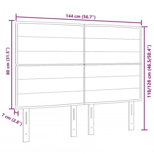 Sengegavl Linjer Design Mørkebrun 140 cm Stof