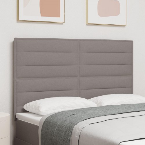 Sengegavl Linjer Design Gråbrun 140 cm Stof