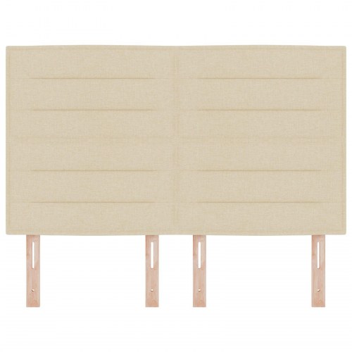 Sengegavl Linier Design Creme 140 cm Stof