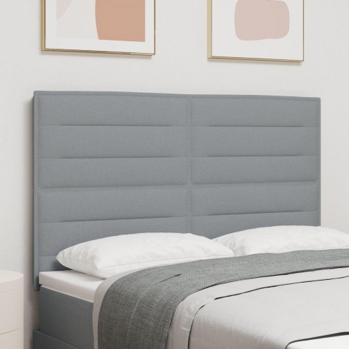 Sengegavl Linje Design Lys Grå 160 cm Stof