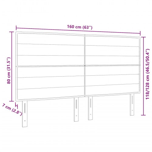 Sengegavl Linje Design Lys Grå 160 cm Stof