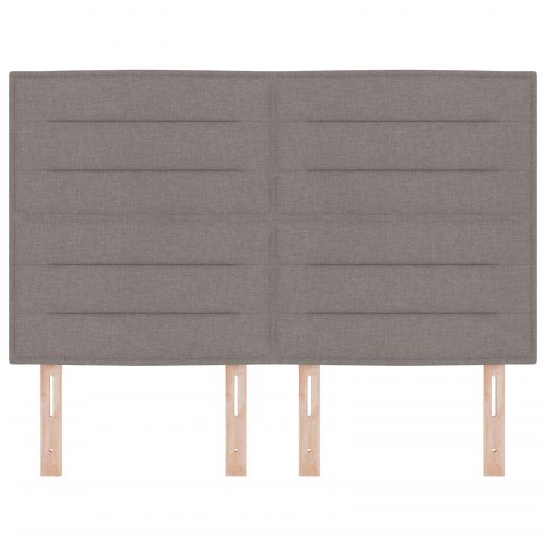 Sengegavl linjer design taupe 160 cm stof