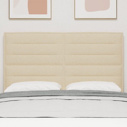Sengegavl Linjer Design Creme 160 cm Stof