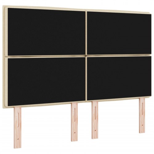 Sengegavl Linjer Design Creme 160 cm Stof