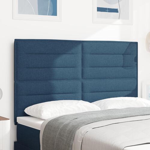 Seng Gavl Linjer Design Blå 160 cm Stof