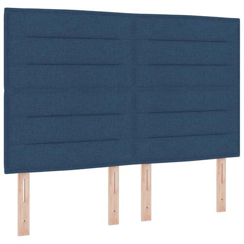 Seng Gavl Linjer Design Blå 160 cm Stof