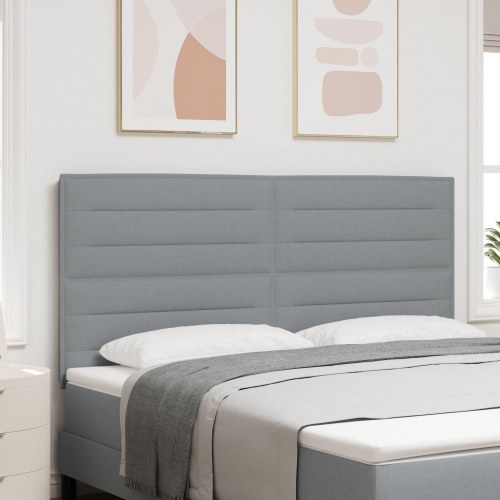 Sengegavl Linjer Design Lysegrå 180 cm Stof
