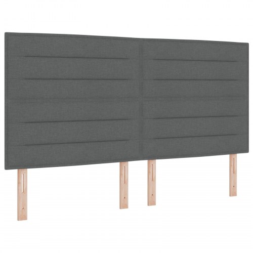Sengegavl Linjer Design Mørkegrå 180 cm Stof