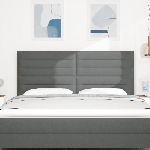 Sengegavl Linjer Design Mørkegrå 180 cm Stof