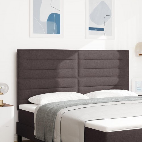 Sengegavl Linjer Design Mørkebrun 180 cm Stof