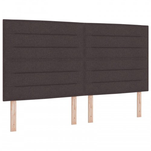 Sengegavl Linjer Design Mørkebrun 180 cm Stof