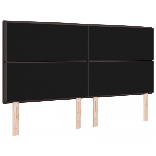 Sengegavl Linjer Design Mørkebrun 180 cm Stof