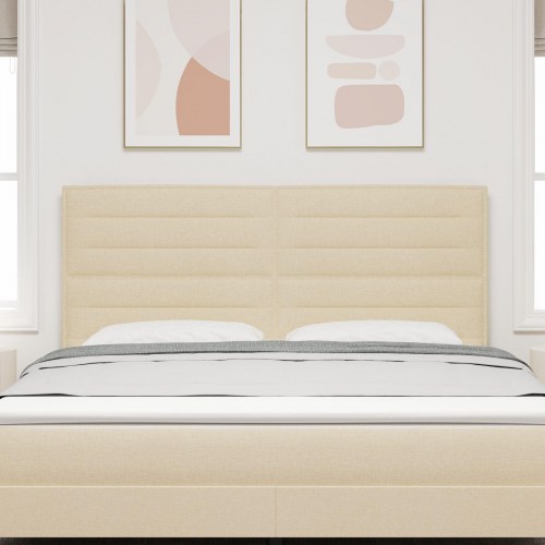 Sengegavl Linje Design Creme 180 cm Stof