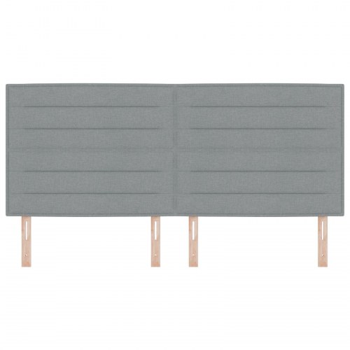 Sengegavl Linjer Design Lysegrå 200 cm Stof