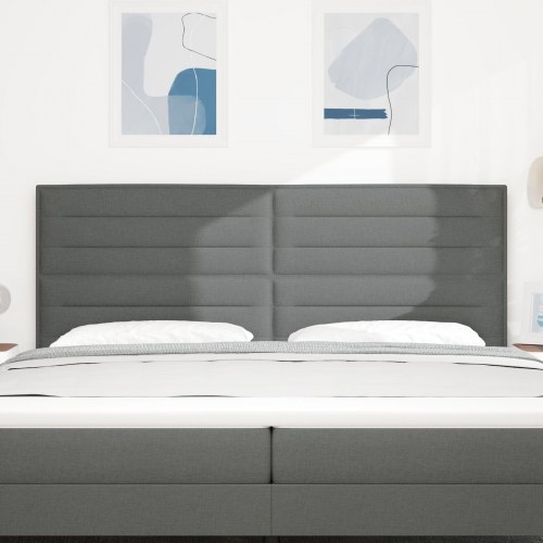 Sengegavl Linje Design Mørkegrå 200 cm Stof