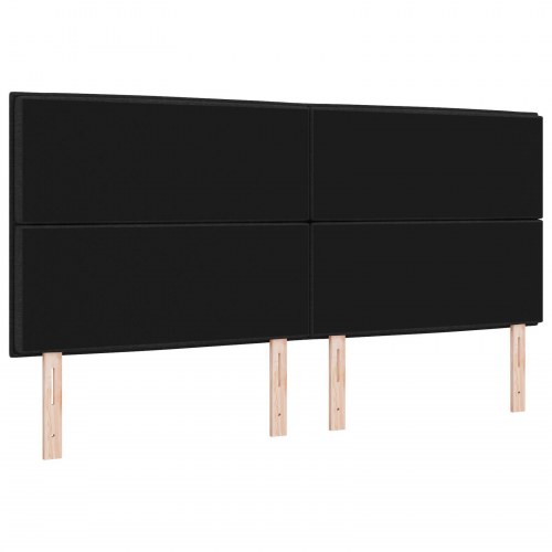 Sengegavl linjer design sort 200 cm stof