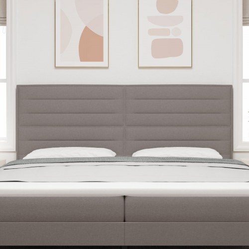 Sengegavl Linje Design Taupe 200 cm Stof