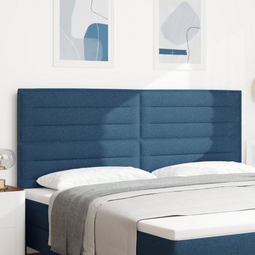 Sengegavl Linjer Design Blå 200 cm Stof