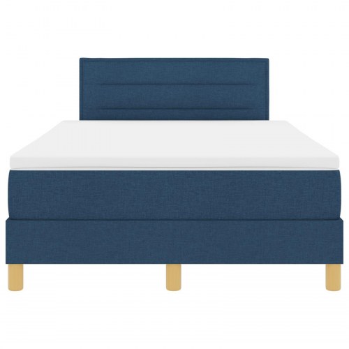 Box Spring Seng med Madras Blå 120x200 cm Stof