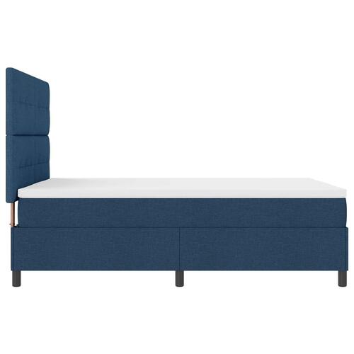 Box Spring Seng med Madras Blå 160x200 cm Stof