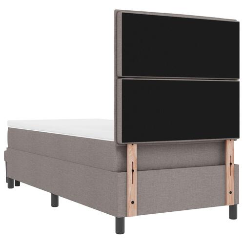 Boksmadras med madras og bænk taupe 100x200 cm stof