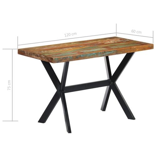 Spisebord 120x60x75 cm massivt genbrugstræ