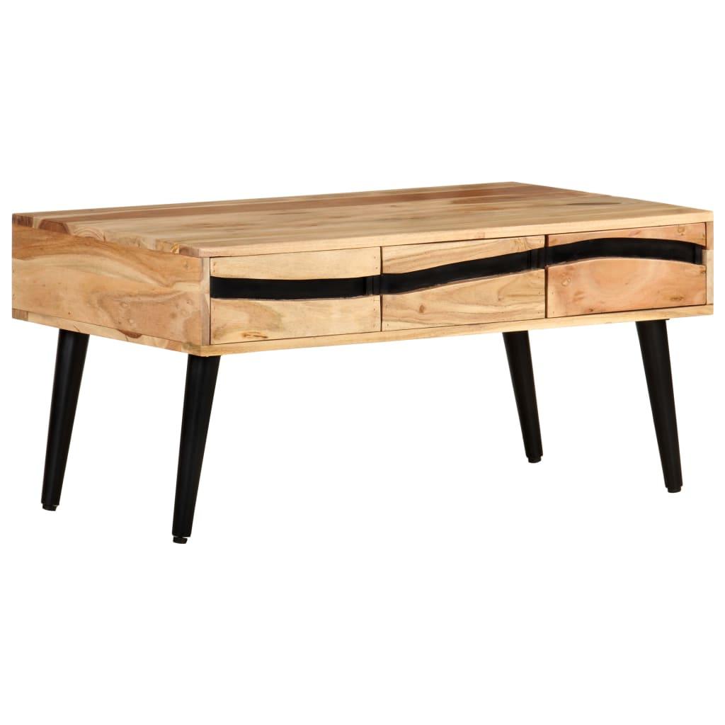 Sofabord 88×50×42 cm i massivt akacietræ med 3 skuffer