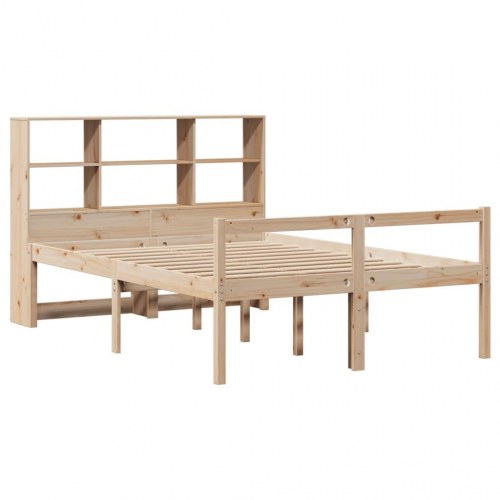 Seng med reol uden madras 120x190 cm massivt fyrretræ