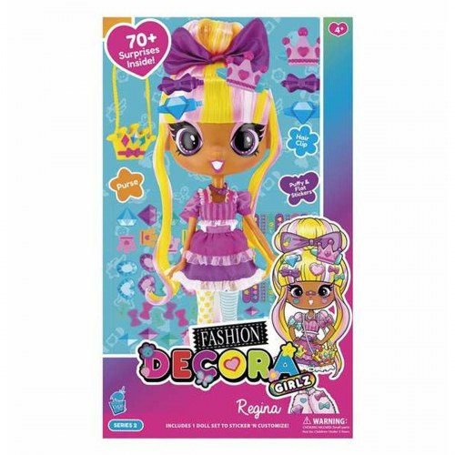 Dukke 28 cm - multifarvet fashiondukke med tilbehør