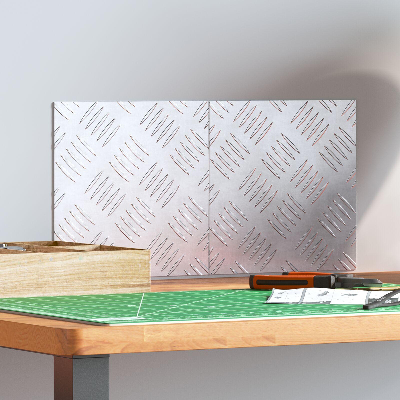 Checker plader 2 stk Sølv 20 x 20 cm Aluminium