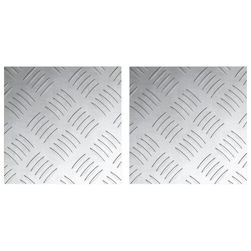 Aluminium Checker Plader 2 stk Skridsikre 20x20 cm