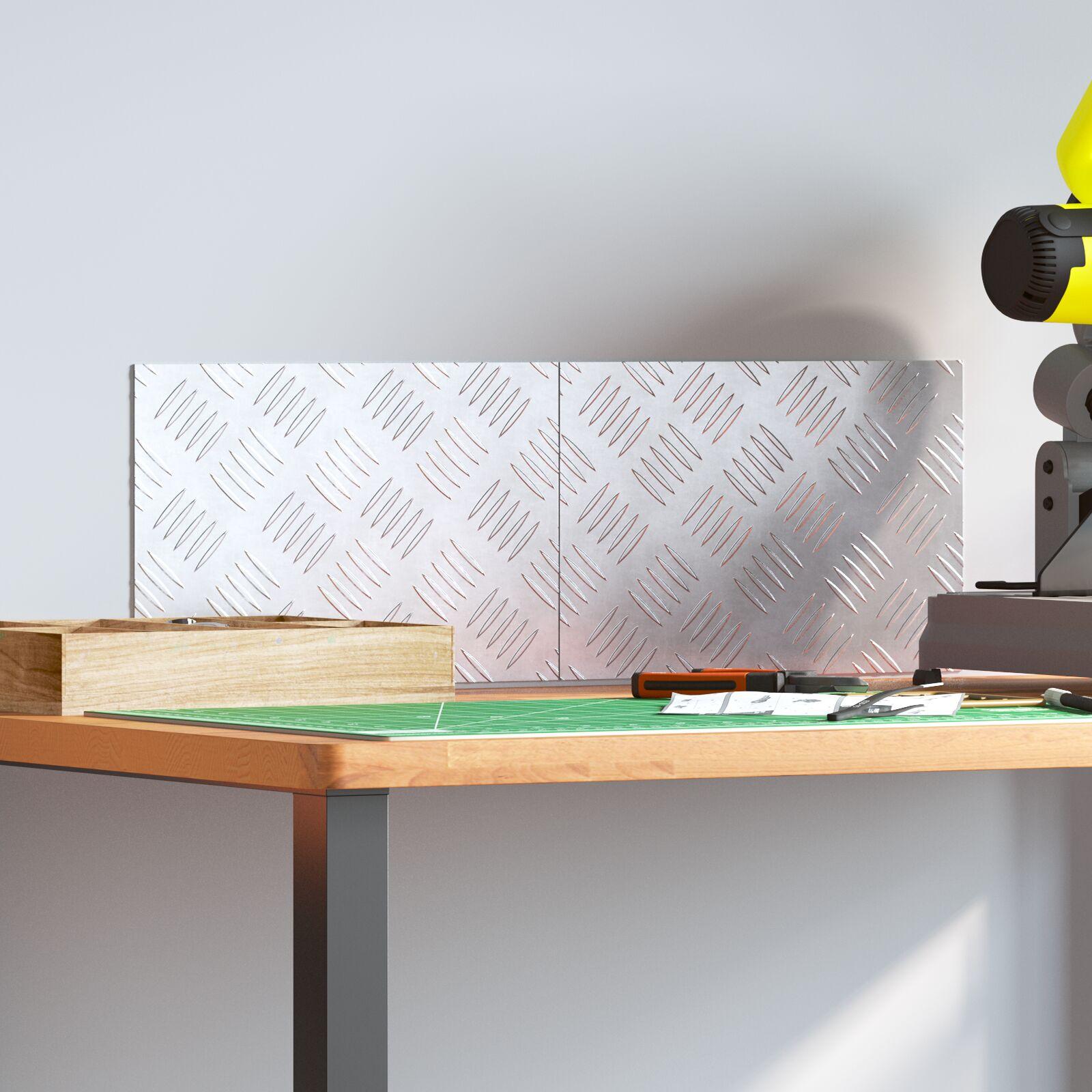 Checker plader 2 stk Sølv 30 x 20 cm Aluminium
