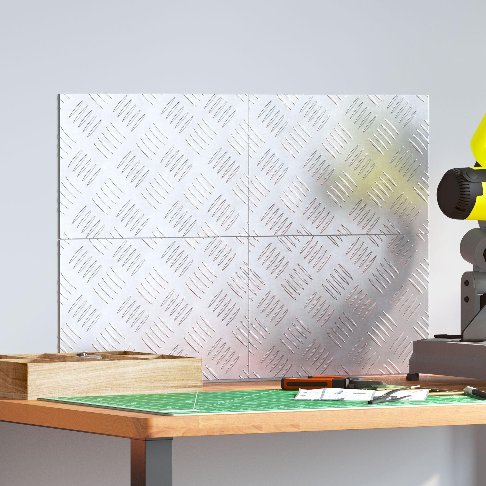 Checker plader 4 stk Sølv 30 x 20 cm Aluminium