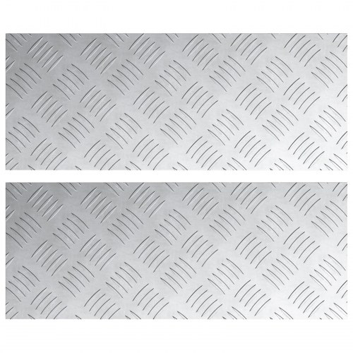Aluminium Tjekket Plade Sæt af 2 Skridsikre 20x50 cm