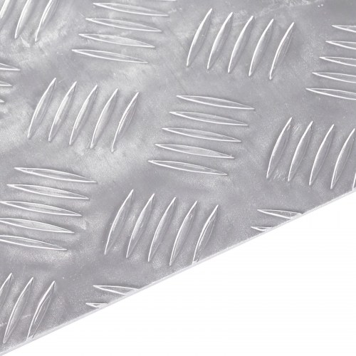 Aluminium Tjekket Plade Sæt af 2 Skridsikre 20x50 cm