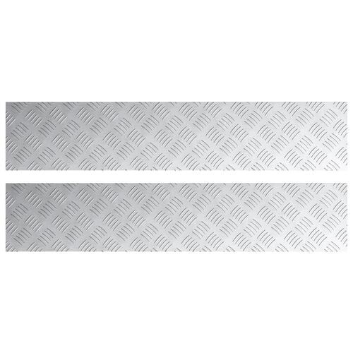 Aluminium Ternede Plader 2 stk Skridsikker 100x20 cm